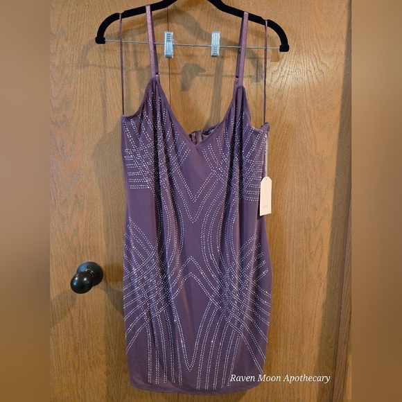 Elegant Purple Dress with Embellishments - Picture 1 of 8